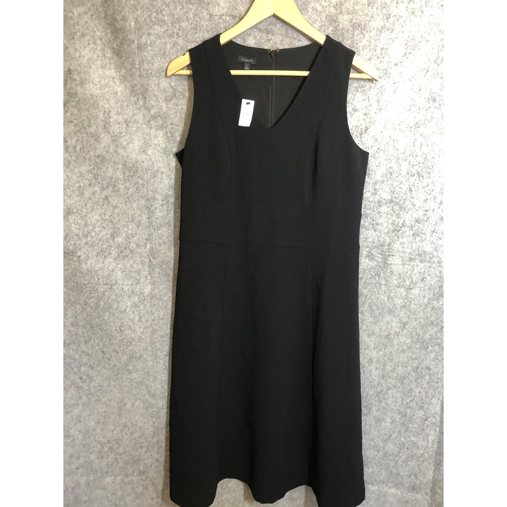Talbots Dress Womens 6 Black Sleeveless A-Line Lined Work Office Cocktail w Tags